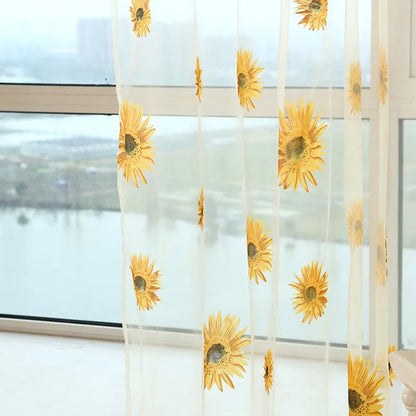 Peony Floral Tulle Sheer Curtains | Light-Filtering Panels for Any Room