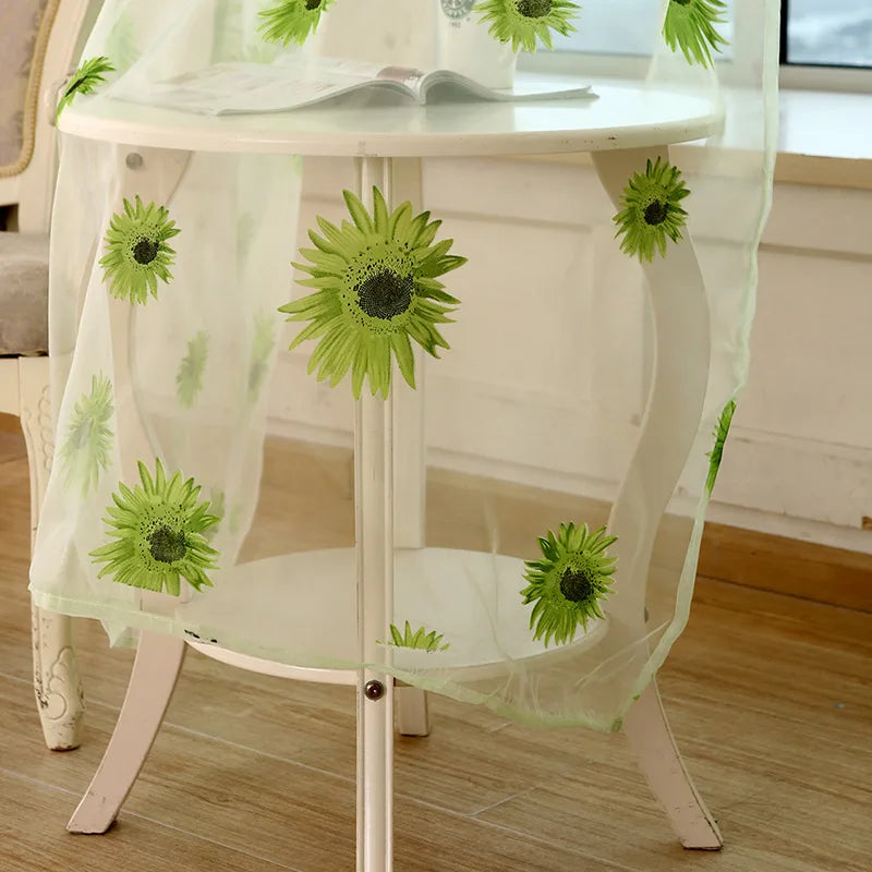 Peony Floral Tulle Sheer Curtains | Light-Filtering Panels for Any Room