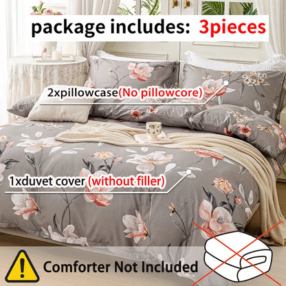 Leaf Floral Duvet Cover Set | 3-Piece Bedding Set