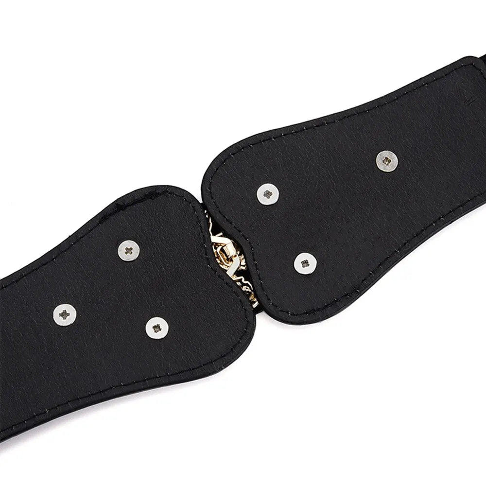 Gold Leaf Elastic Waist Closure With Double Hook Buckle