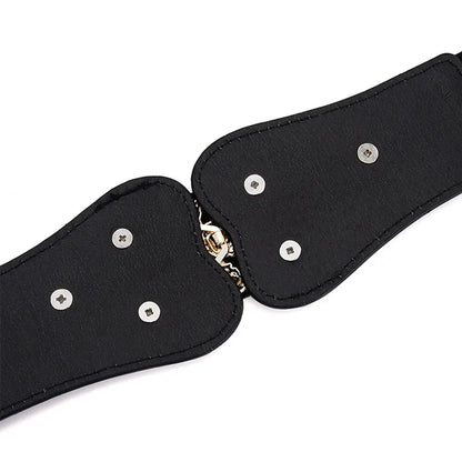 Gold Leaf Elastic Waist Closure With Double Hook Buckle