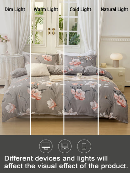 Leaf Floral Duvet Cover Set | 3-Piece Bedding Set