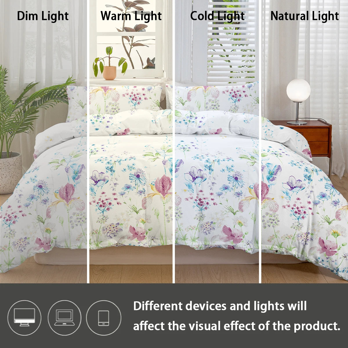 Flower Pattern Duvet Cover Set | 3-Piece Soft Bedding